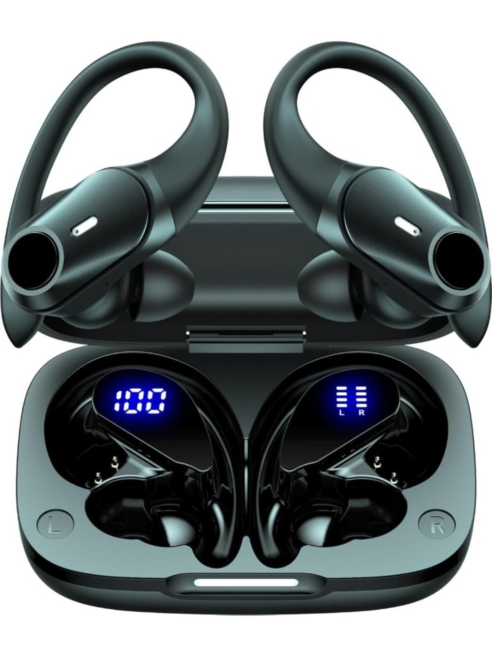 Wireless Active Noise Cancelling Earbuds - 80H Playtime, Hi-Res Audio, LED Case